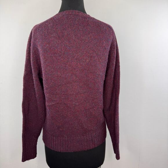 VINTAGE Northern Isles Purple Sweater Wool Rib Knit Raglan Sleeve M Medium VTG - Picture 4 of 5